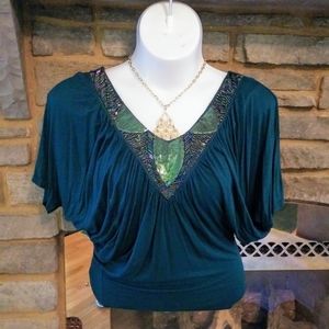 ⭐ Beautiful Peacock beaded top